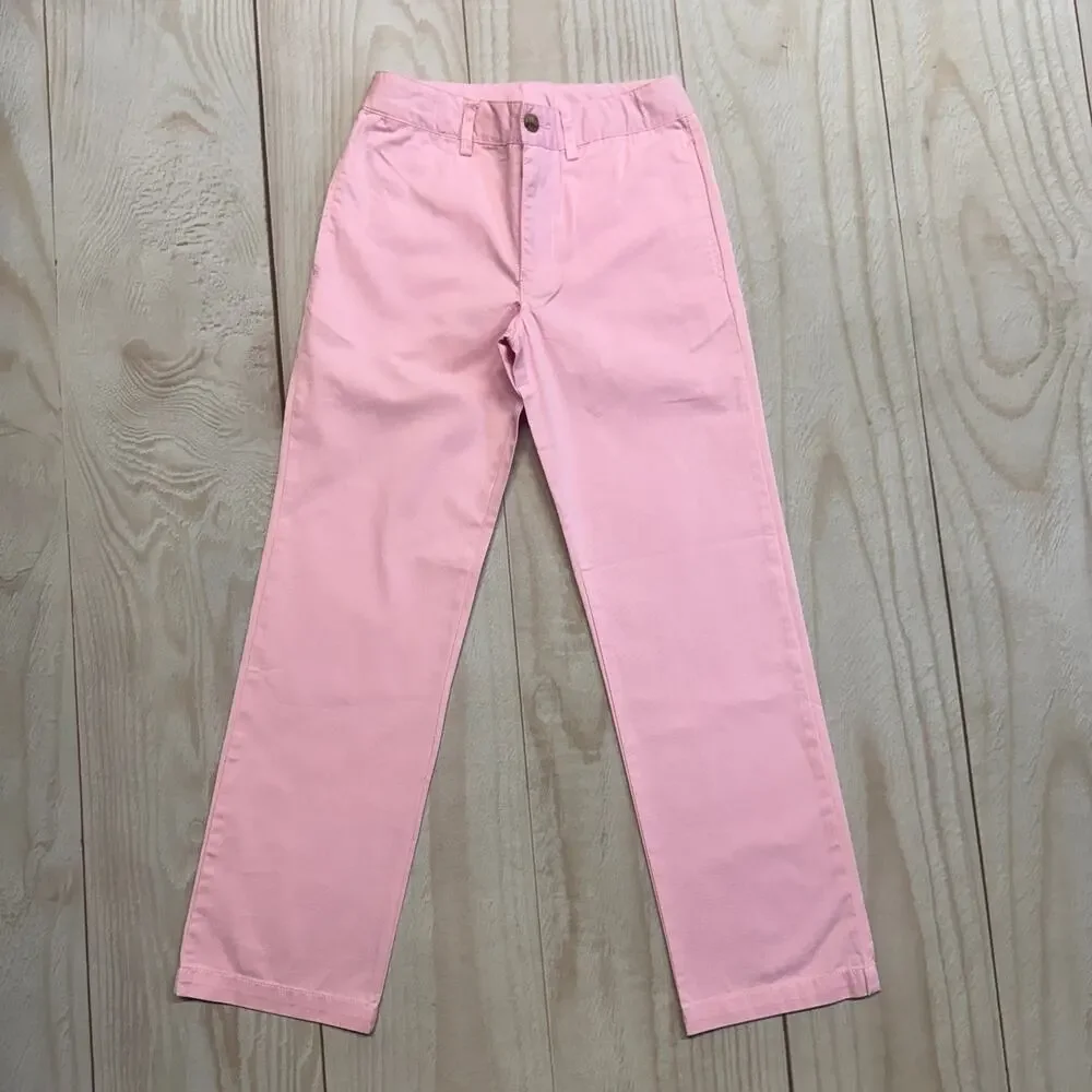 Lot of 2 Polo Ralph Lauren Boys Size 8 Chino Flat Front Pants Pink Blue Pastel